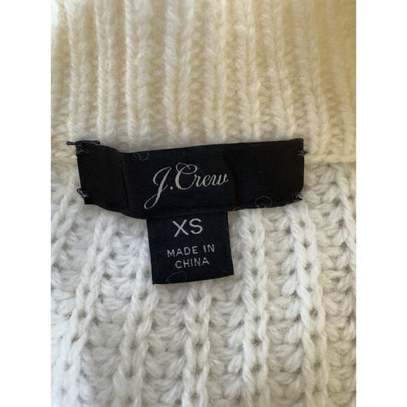 J Crew Women’s Cable Knit Fisherman Sweater XS Ivory Wool Blend Chunky Retro - Picture 5 of 10